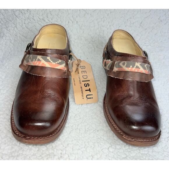 Bed Stu Triad Distressed Dark Brown Leather Harness Mule - Size 7.5 - X3 - Picture 5 of 11